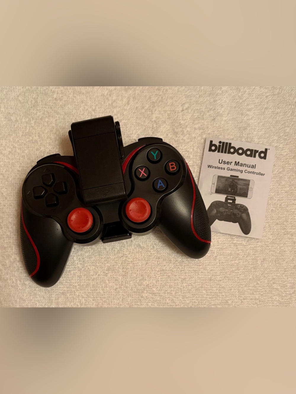 Wireless Black and Red Mobile Gaming Controller
